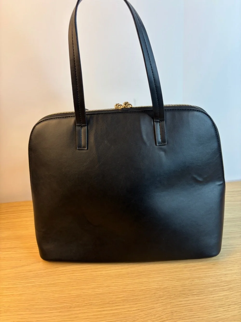 Joan &‎ David Black Leather Dome Satchel NWT
